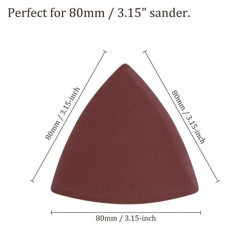 Kozelo 120pcs Mouse Sander Detail Sandpaper - [ 1000 Grit, 3-1/8" ] Triangle Hook and Loop Assorted Sanding Pads Sheet for Wood Furniture Polishing Use | Aluminum Oxide Sandpaper - Image 3
